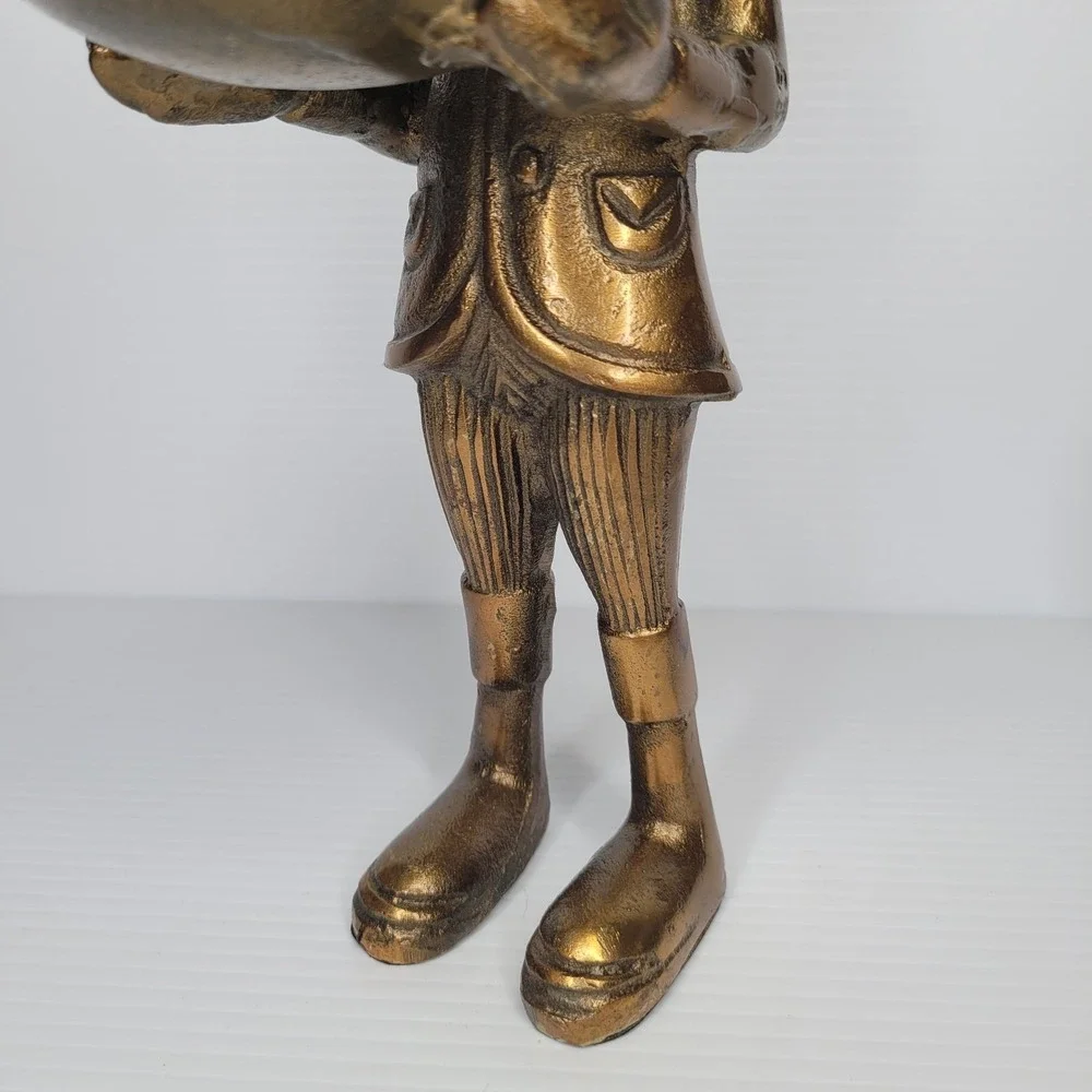 Eric & Eloise - Eric the Hare 14" Tall Brass Pedestal Dish Bowl Stand Figurine - Picture 3 of 10